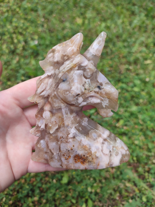 Unicornio de ágata flor de cerezo