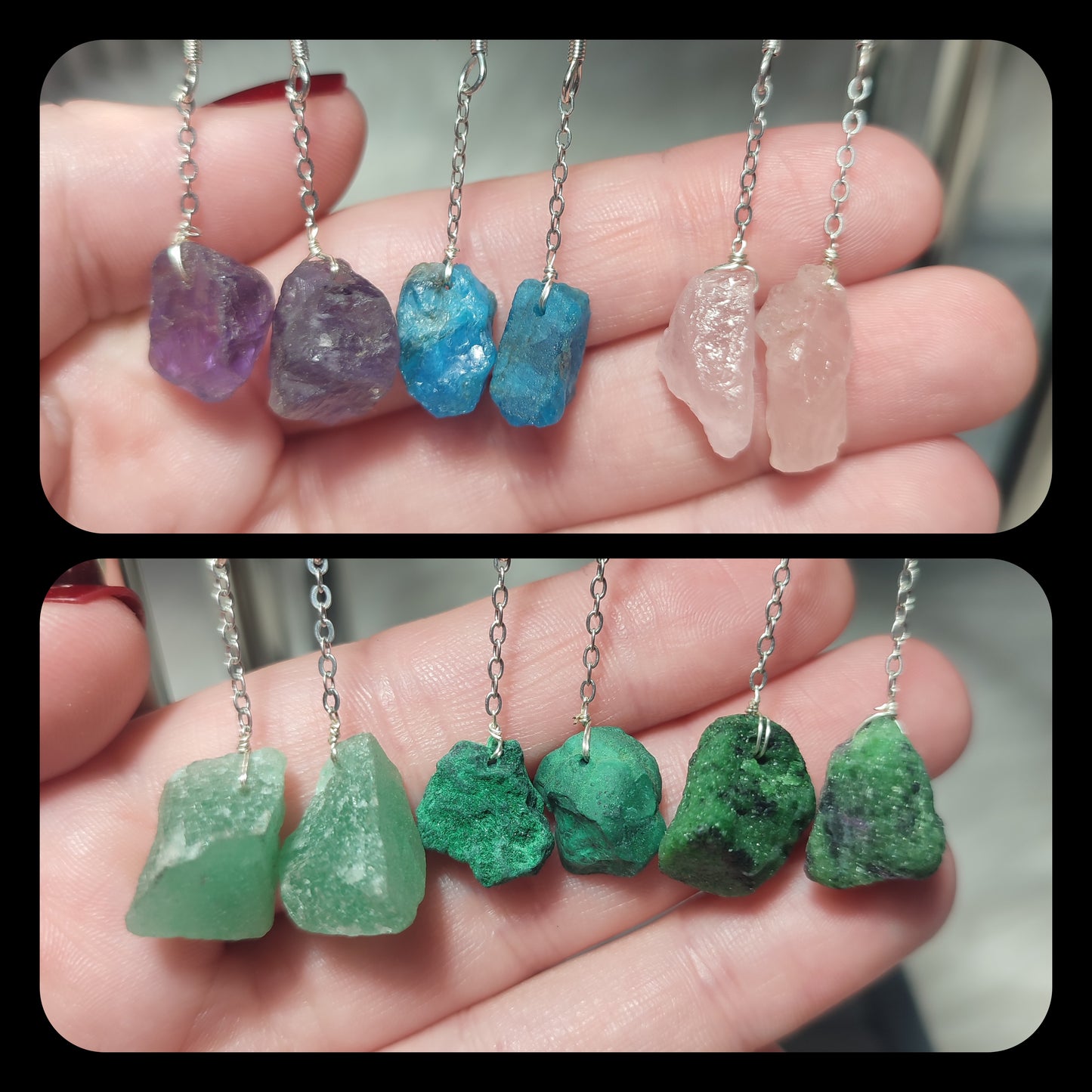 Pendientes largos mineral en bruto - Bisutería