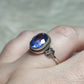 Anillo plata 925 con flúorita azul facetada - ajustable