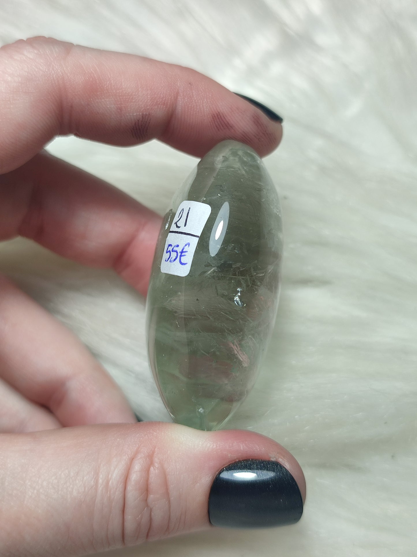 Rodado prasiolita - amatista verde n°21 con video