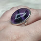 Anillo plata 925 con amatista trapiche - ajustable n° 31