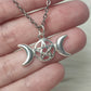 Colgante plata 925 - Triple luna con pentagrama