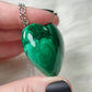 Colgante corazon en acero con malaquita n°114