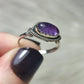 Anillo plata de ley 925 con amatista de 18 mm diámetro - n°95