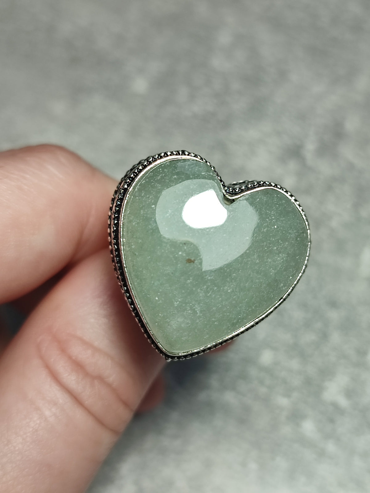 Anillo baño de plata con aventurina verde n°4