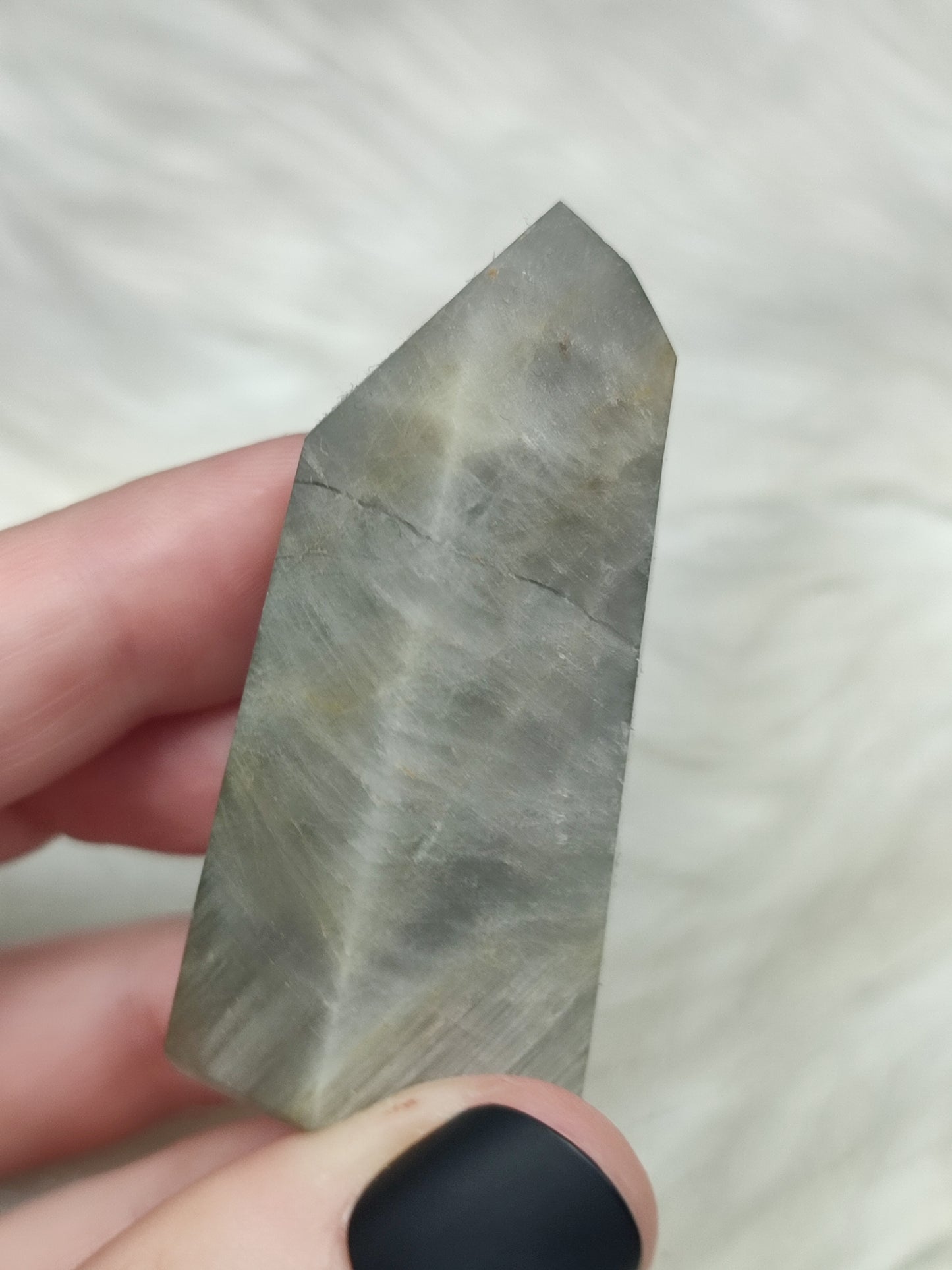 Punta cuarzo anfíbol gris n°134
