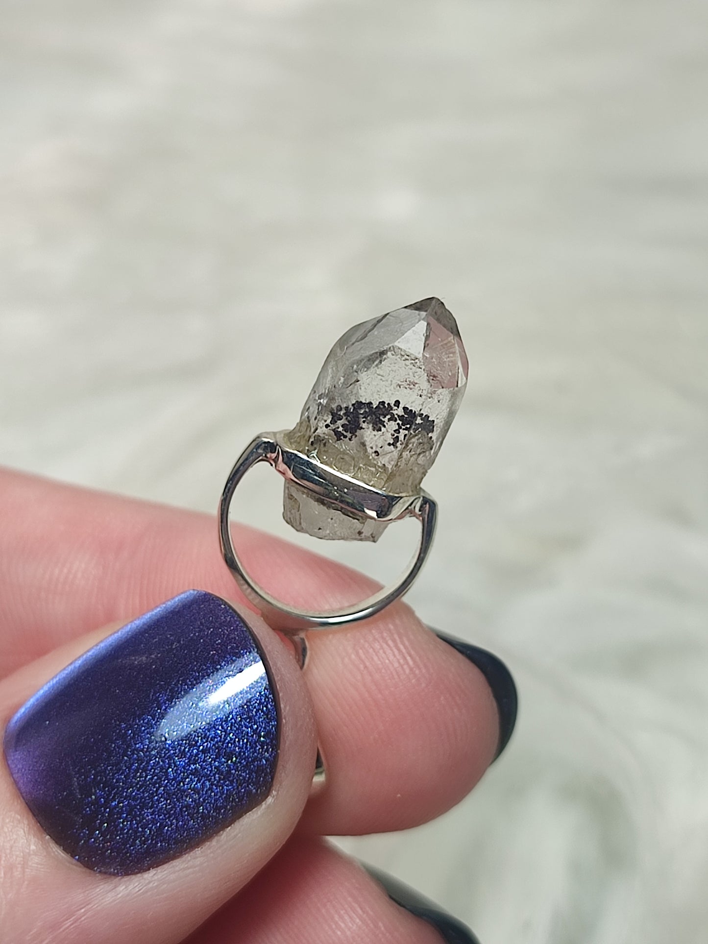 Colgante plata de ley 925 con cuarzo fantasma rojo - n°103