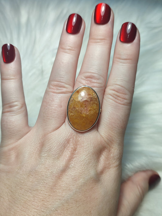 Anillo plata 925 con cuarzo Sanador - ajustable n° 53