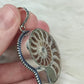 Colgante baño de plata con fósil amonite fosil - Nautilus 165