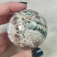 Esfera jaspe verde flor 222 gramos - n° 8