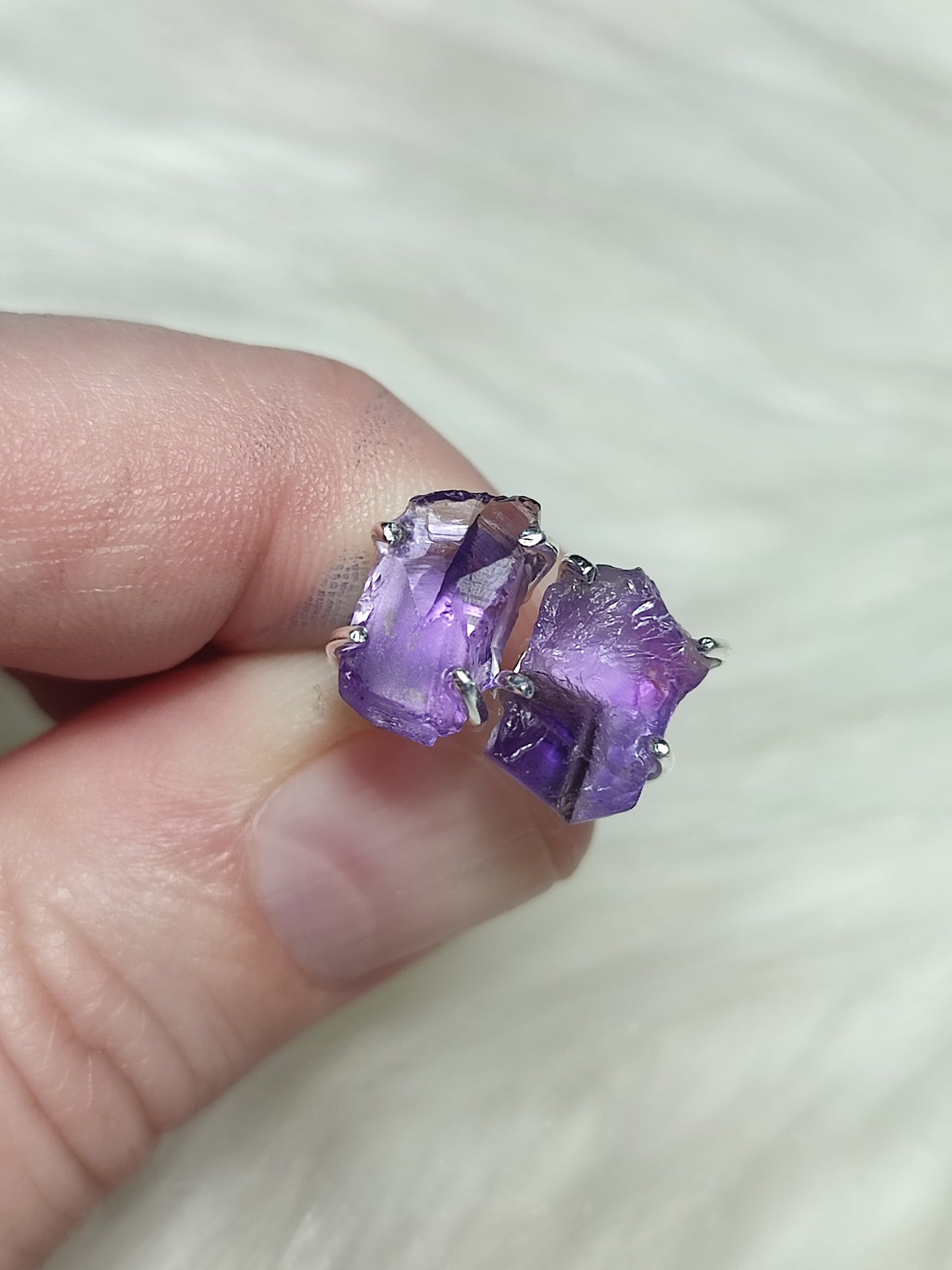 Pendientes plata 925 con mineral en bruto