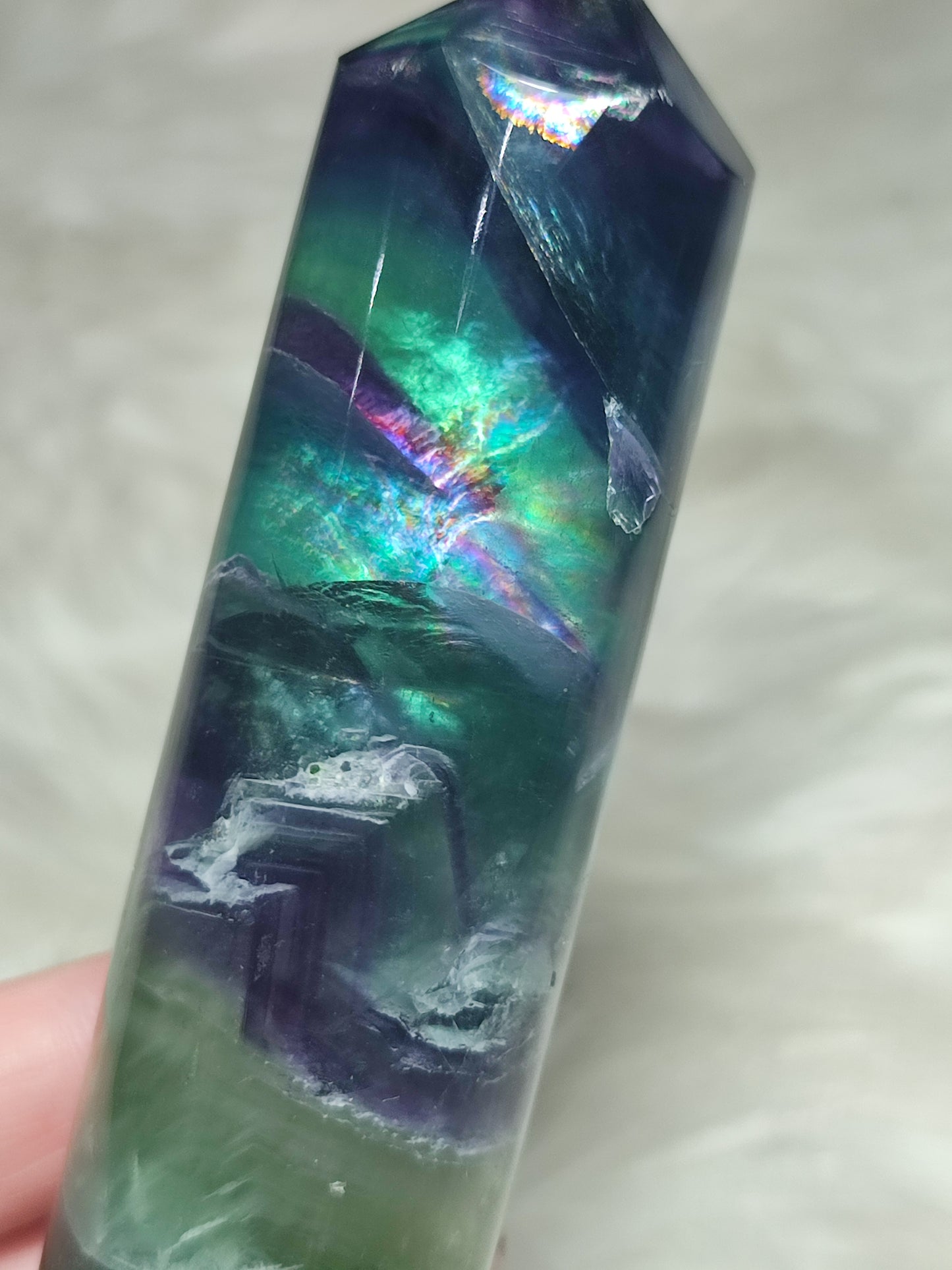 Punta flúorita multicolor alta calidad 102 - Video