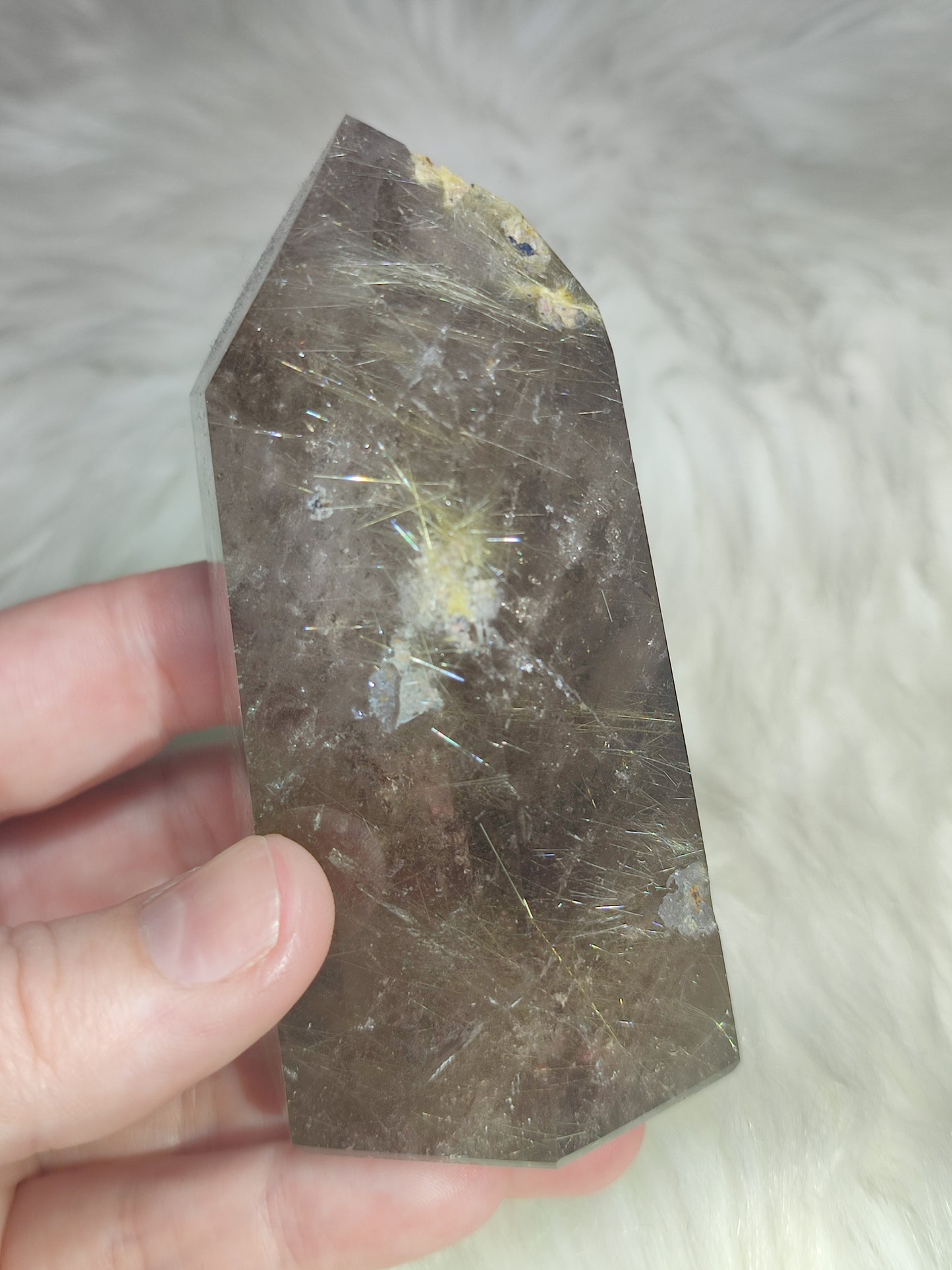 Punta cuarzo jardín y rutilo n°90