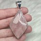 Colgante baño de plata con cuarzo rosa intenso - N° 68