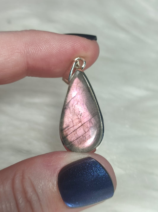 Colgante plata 925 con labradorita lila n° 59