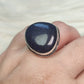 Anillo baño de plata con aventurina azul