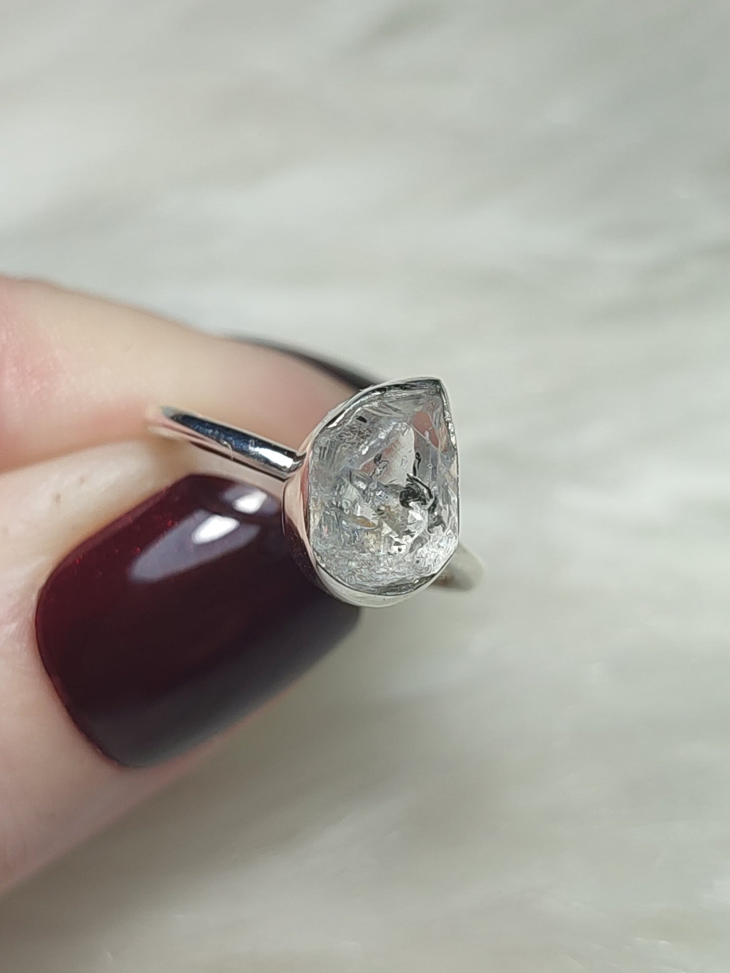 Anillo plata 925 con Diamante Herkimer Ajustable - VIDEO
