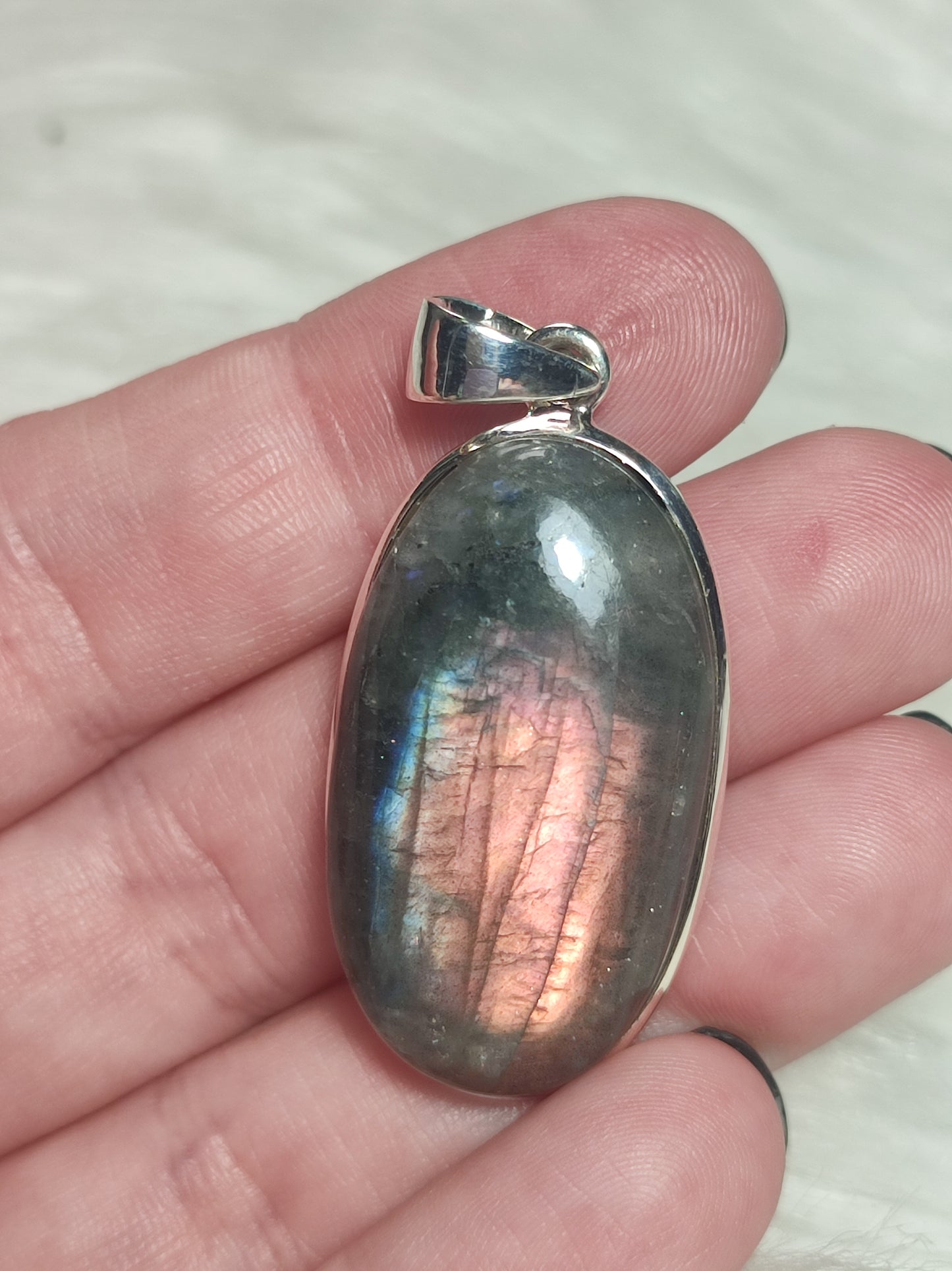 Colgante plata 925 con labradorita lila n° 75