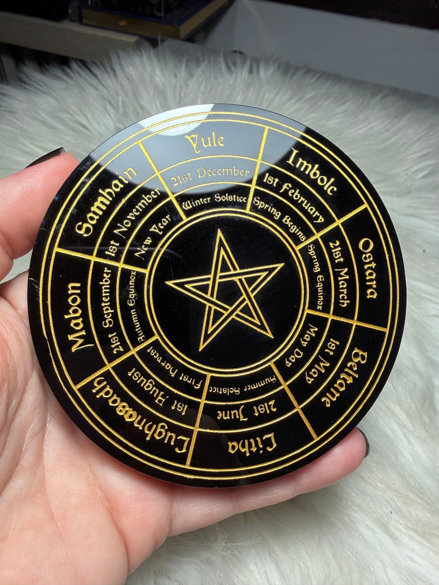 Placa cristal Sabbats Wicca - Diferentes tamaños
