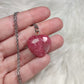 Colgante plata 925 con corazón rodonita n° 34 - alta calidad