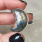 Anillo luna baño de plata con labradorita - Ajustable 204
