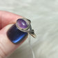 Anillo plata de ley 925 con amatista de 17 mm diámetro - n°97