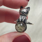 Anillo plata de ley 925 con cuarzo jardin chamanico n° 7