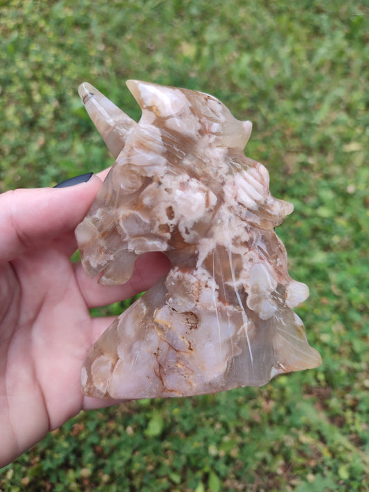 Unicornio de ágata flor de cerezo