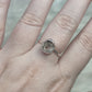 Anillo plata de ley 925 con herkimer - 19 mm diámetro