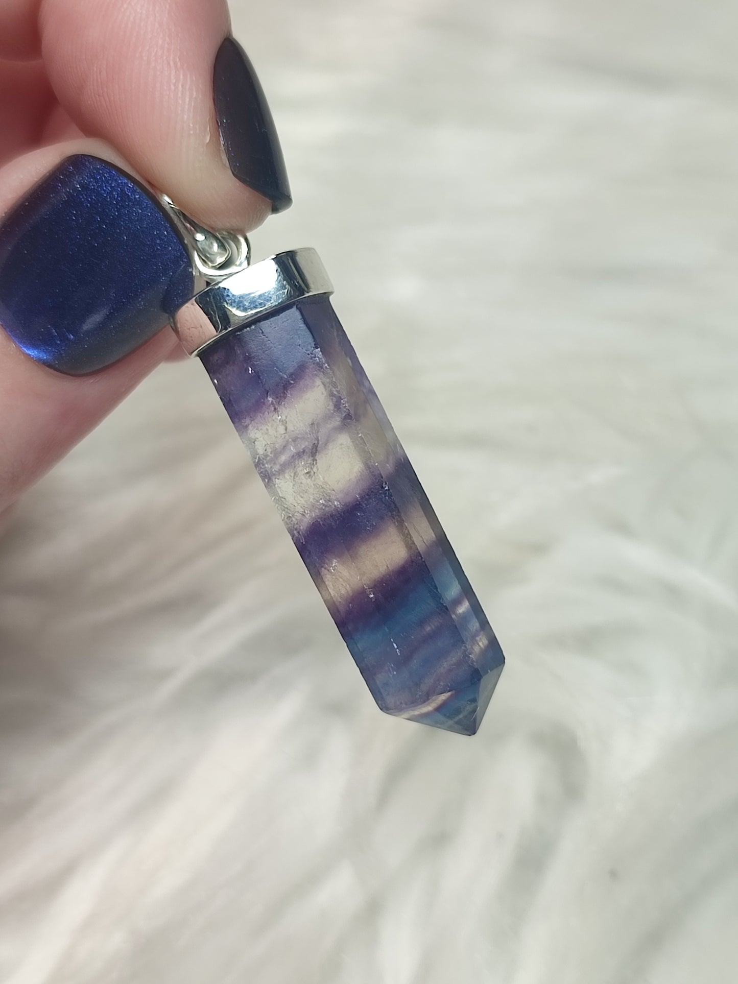 Colgante plata de ley 925 con flúorita - n°66