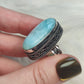 Anillo baño de plata y larimar M6
