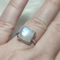 Anillo plata 925 con piedra luna - ajustable número 22