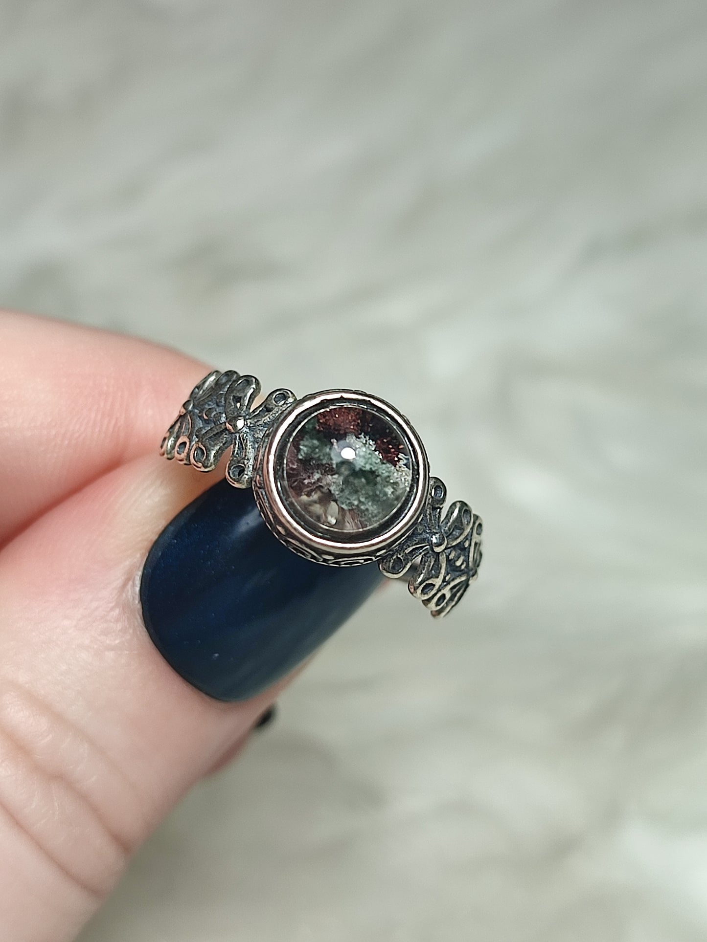 Anillo plata 925 con cuarzo jardín  - ajustable n° 5