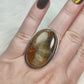 Anillo baño de plata y pietersita dorada