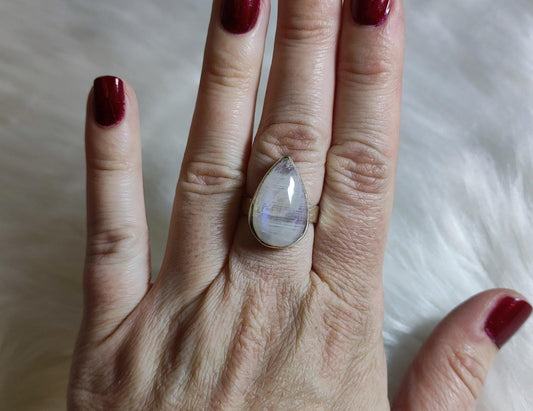 Anillo plata de ley 925 con piedra luna