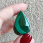 Anillo baño de plata y malaquita